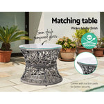 Gardeon Outdoor Lounge Setting Papasan Chair Wicker Table Garden Furniture Grey - Furniture > Bar Stools & Chairs