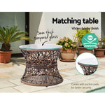 Gardeon Outdoor Lounge Setting Papasan Chair Wicker Table Garden Furniture Brown - Furniture > Bar Stools & Chairs