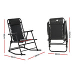 Gardeon Outdoor Rocking Chair Folding Reclining Recliner Patio Furniture Garden - Furniture > Outdoor