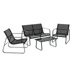 Gardeon Outdoor Sofa Set Lounge Setting Textilene Table and Chairs Garden Patio Furniture - Furniture > Outdoor