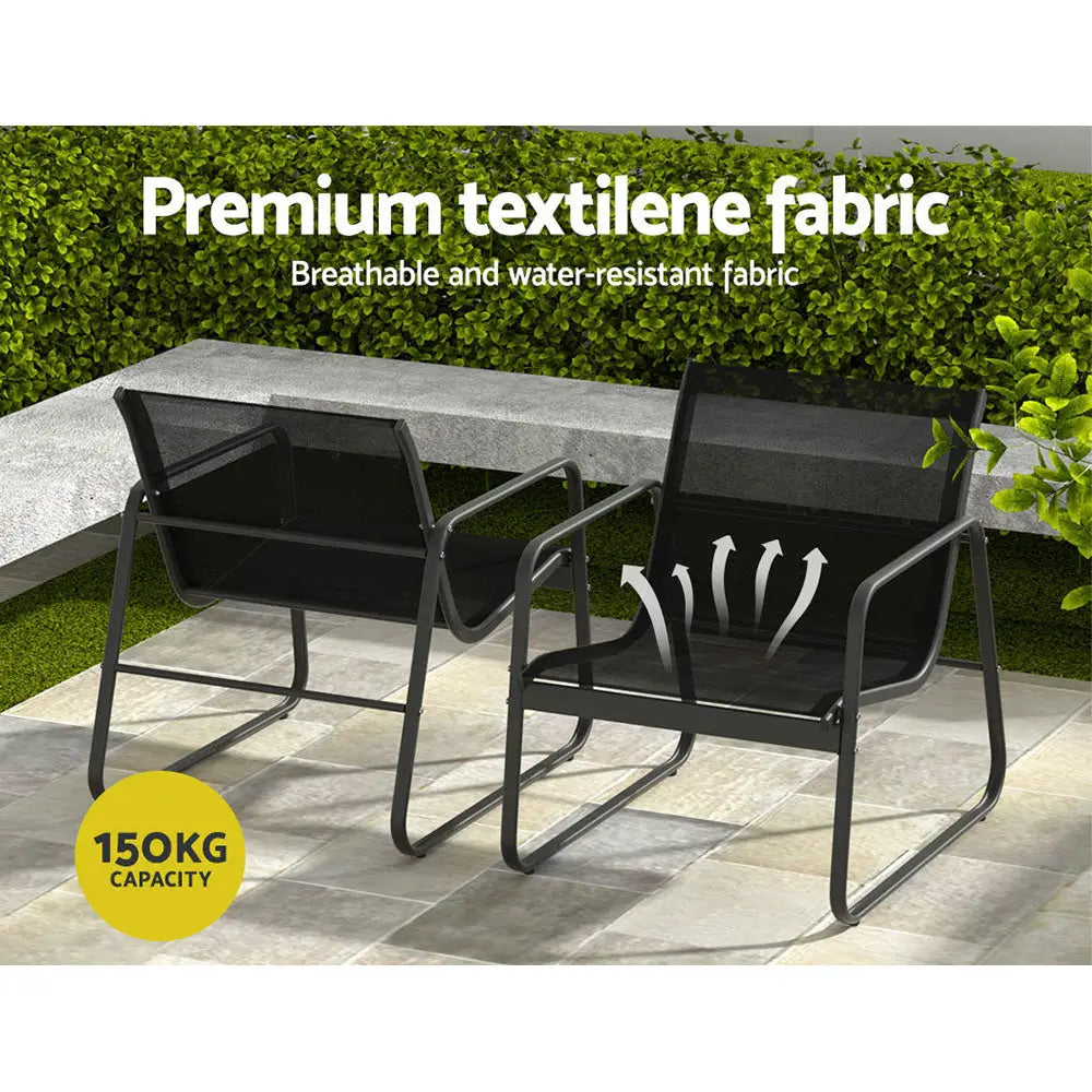 Gardeon Outdoor Sofa Set Lounge Setting Textilene Table and Chairs Garden Patio Furniture - Furniture > Outdoor
