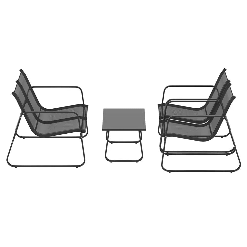 Gardeon Outdoor Sofa Set Lounge Setting Textilene Table and Chairs Garden Patio Furniture - Furniture > Outdoor