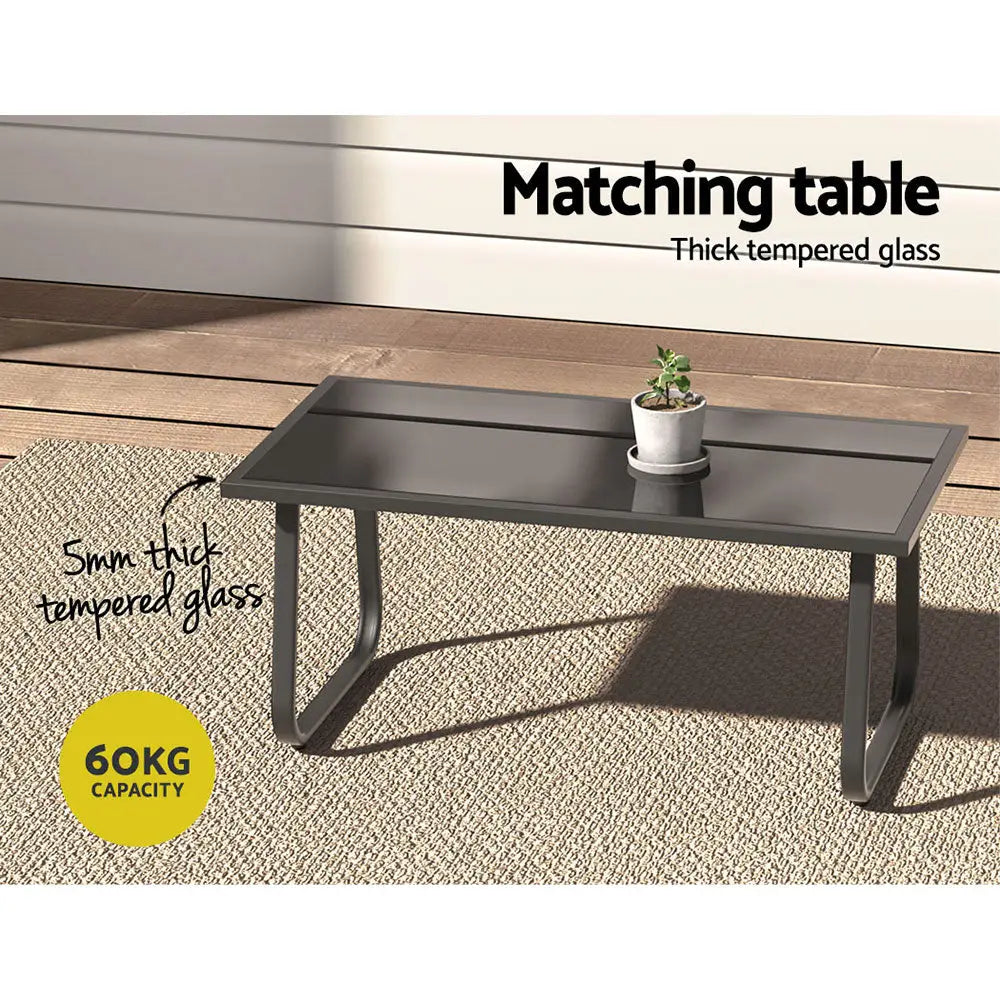 Gardeon Outdoor Sofa Set Lounge Setting Textilene Table and Chairs Garden Patio Furniture - Furniture > Outdoor