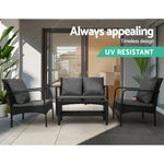 Gardeon Outdoor Sofa Set Lounge Setting Wicker Table and Chairs Garden Patio Furniture - Furniture > Outdoor > Outdoor