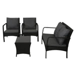 Gardeon Outdoor Sofa Set Lounge Setting Wicker Table and Chairs Garden Patio Furniture - Furniture > Outdoor > Outdoor