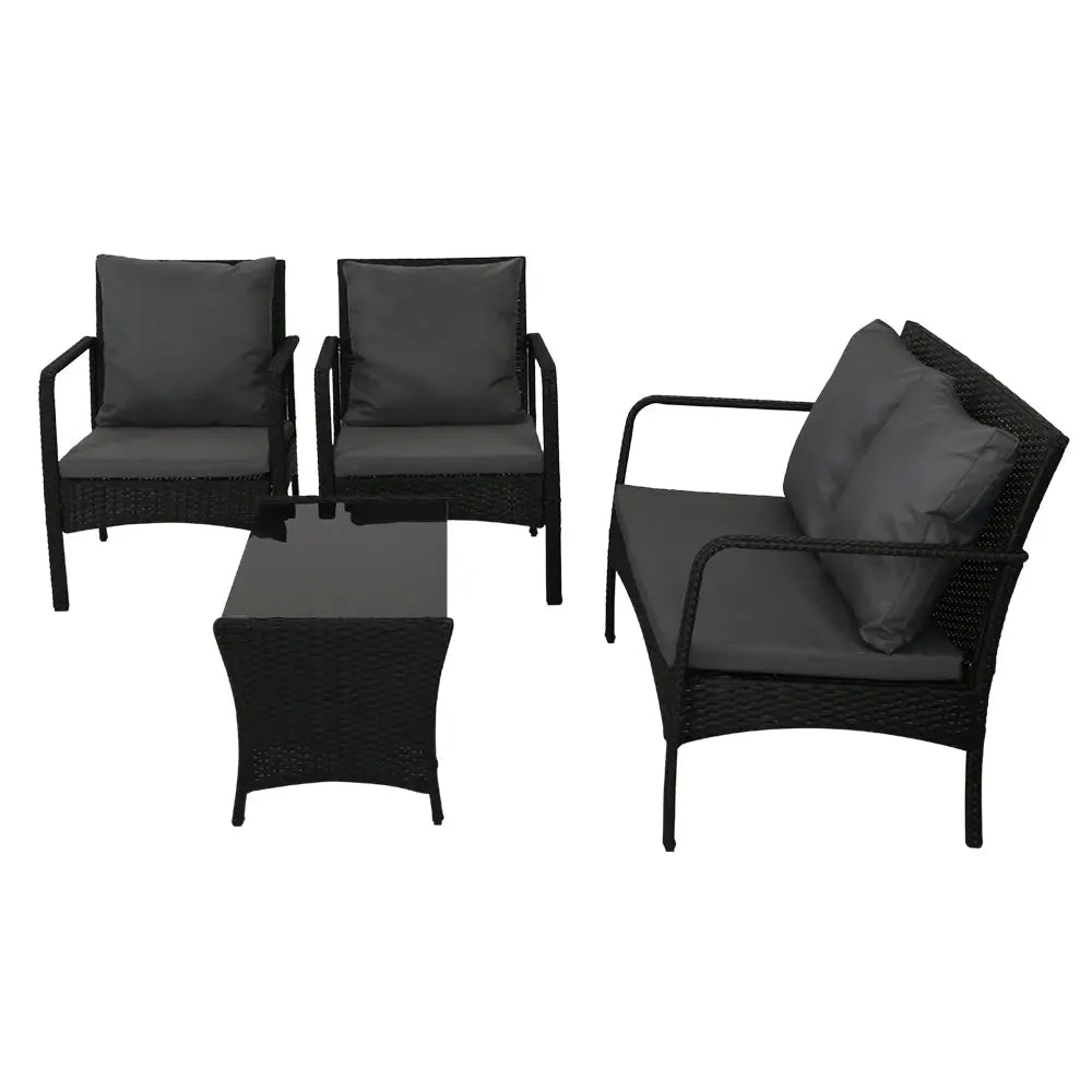 Gardeon Outdoor Sofa Set Lounge Setting Wicker Table and Chairs Garden Patio Furniture - Furniture > Outdoor > Outdoor