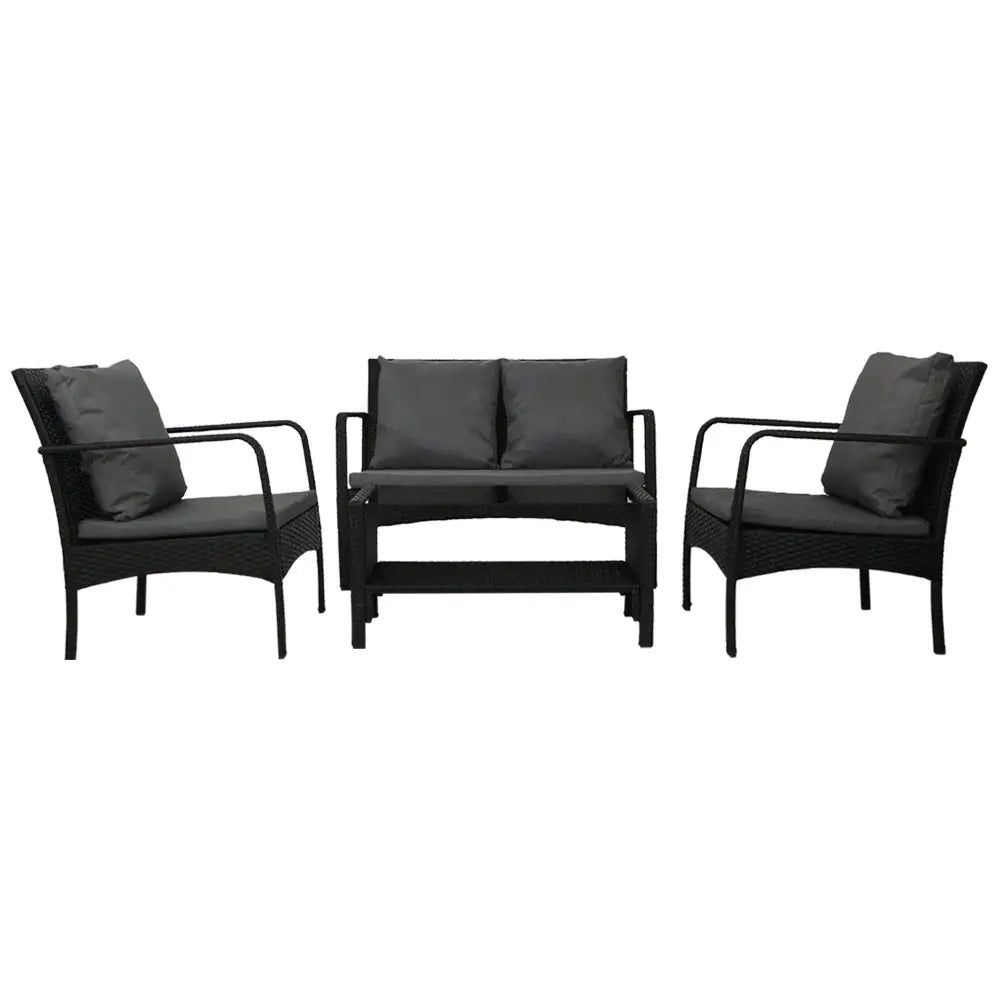 Gardeon Outdoor Sofa Set Lounge Setting Wicker Table and Chairs Garden Patio Furniture - Furniture > Outdoor > Outdoor
