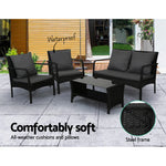 Gardeon Outdoor Sofa Set Lounge Setting Wicker Table and Chairs Garden Patio Furniture - Furniture > Outdoor > Outdoor