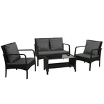 Gardeon Outdoor Sofa Set Lounge Setting Wicker Table and Chairs Garden Patio Furniture - Furniture > Outdoor > Outdoor