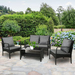Gardeon Outdoor Sofa Set Lounge Setting Wicker Table and Chairs Garden Patio Furniture - Furniture > Outdoor > Outdoor