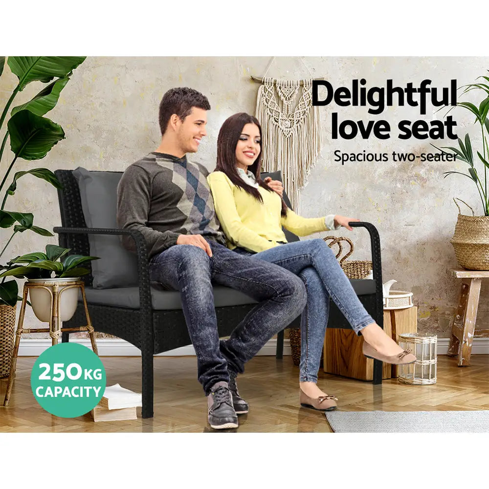 Gardeon Outdoor Sofa Set Lounge Setting Wicker Table and Chairs Garden Patio Furniture - Furniture > Outdoor > Outdoor
