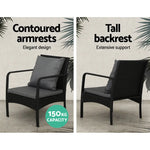 Gardeon Outdoor Sofa Set Lounge Setting Wicker Table and Chairs Garden Patio Furniture - Furniture > Outdoor > Outdoor
