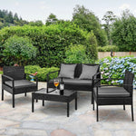 Gardeon Outdoor Sofa Set Wicker Lounge Setting Table and Chairs Patio Furniture - Furniture > Outdoor