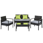 Gardeon Outdoor Sofa Set Wicker Lounge Setting Table and Chairs Patio Furniture - Furniture > Outdoor