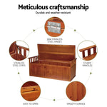 Gardeon Outdoor Storage Bench Box 129cm Wooden Garden Toy Chest Sheds Patio Furniture XL Natural - Home & Garden >