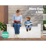 Gardeon Outdoor Storage Bench Box 129cm Wooden Garden Toy Chest Sheds Patio Furniture XL White - Furniture > Outdoor