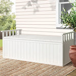 Gardeon Outdoor Storage Bench Box 129cm Wooden Garden Toy Chest Sheds Patio Furniture XL White - Furniture > Outdoor
