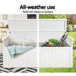 Gardeon Outdoor Storage Bench Box 129cm Wooden Garden Toy Chest Sheds Patio Furniture XL White - Furniture > Outdoor