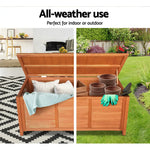 Gardeon Outdoor Storage Bench Box 210L Wooden Patio Furniture Garden Chair Seat - Home & Garden > Storage