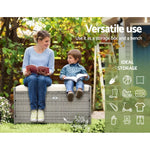 Gardeon Outdoor Storage Bench Box Wicker Garden Sheds Tools Cushion Patio Furniture Grey - Furniture > Outdoor >