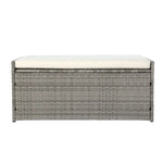 Gardeon Outdoor Storage Bench Box Wicker Garden Sheds Tools Cushion Patio Furniture Grey - Furniture > Outdoor >