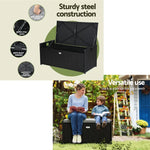 Gardeon Outdoor Storage Bench Box Wicker Garden Sheds Tools Cushion Patio Furniture Black - Furniture > Outdoor >
