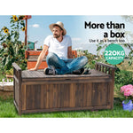Gardeon Outdoor Storage Bench Box Wooden Garden Toy Tool Shed Patio Furniture Charcoal - Furniture > Outdoor