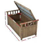 Gardeon Outdoor Storage Bench Box Wooden Garden Toy Tool Sheds Patio Furniture Brown - Furniture > Outdoor