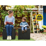 Gardeon Outdoor Storage Box 118L Container Lockable Indoor Garden Toy Tool Shed Black - Home & Garden > Storage