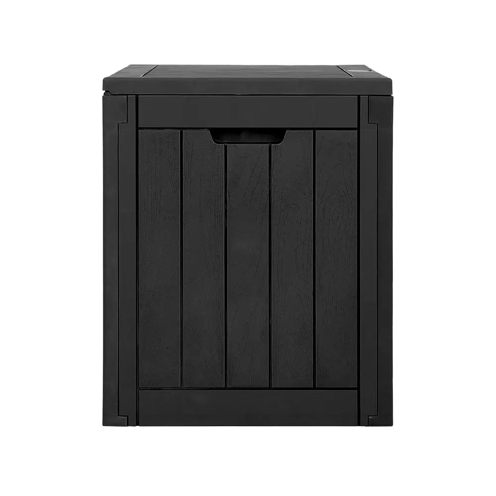 Gardeon Outdoor Storage Box 118L Container Lockable Indoor Garden Toy Tool Shed Black - Home & Garden > Storage