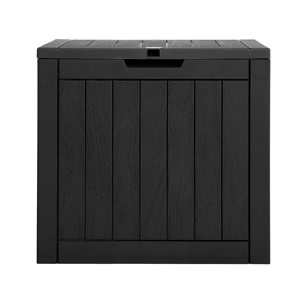 Gardeon Outdoor Storage Box 118L Container Lockable Indoor Garden Toy Tool Shed Black - Home & Garden > Storage