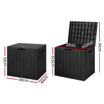 Gardeon Outdoor Storage Box 118L Container Lockable Indoor Garden Toy Tool Shed Black - Home & Garden > Storage