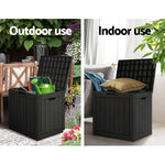 Gardeon Outdoor Storage Box 118L Container Lockable Indoor Garden Toy Tool Shed Black - Home & Garden > Storage