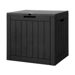 Gardeon Outdoor Storage Box 118L Container Lockable Indoor Garden Toy Tool Shed Black - Home & Garden > Storage