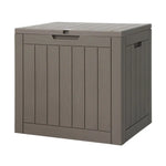Gardeon Outdoor Storage Box 118L Container Lockable Indoor Garden Toy Tool Shed Grey - Home & Garden > Storage