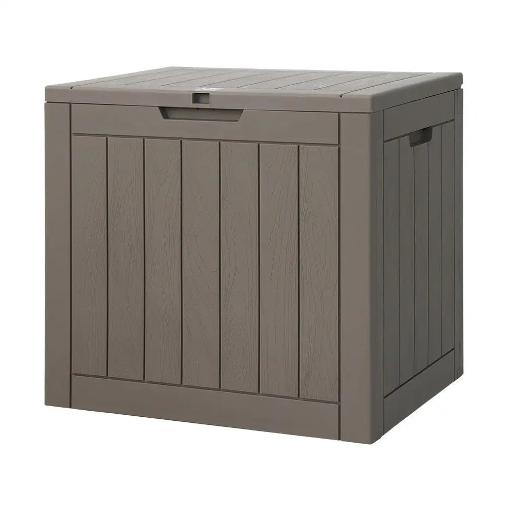 Gardeon Outdoor Storage Box 118L Container Lockable Indoor Garden Toy Tool Shed Grey - Home & Garden > Storage