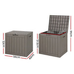 Gardeon Outdoor Storage Box 118L Container Lockable Indoor Garden Toy Tool Shed Grey - Home & Garden > Storage