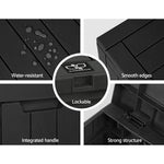 Gardeon Outdoor Storage Box 118L Container Lockable Indoor Garden Toy Tool Shed Black - Home & Garden > Storage
