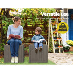 Gardeon Outdoor Storage Box 118L Container Lockable Indoor Garden Toy Tool Shed Grey - Home & Garden > Storage