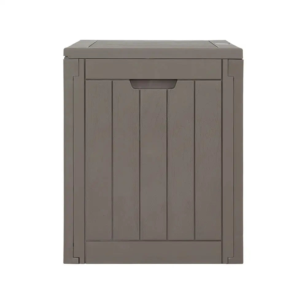Gardeon Outdoor Storage Box 118L Container Lockable Indoor Garden Toy Tool Shed Grey - Home & Garden > Storage