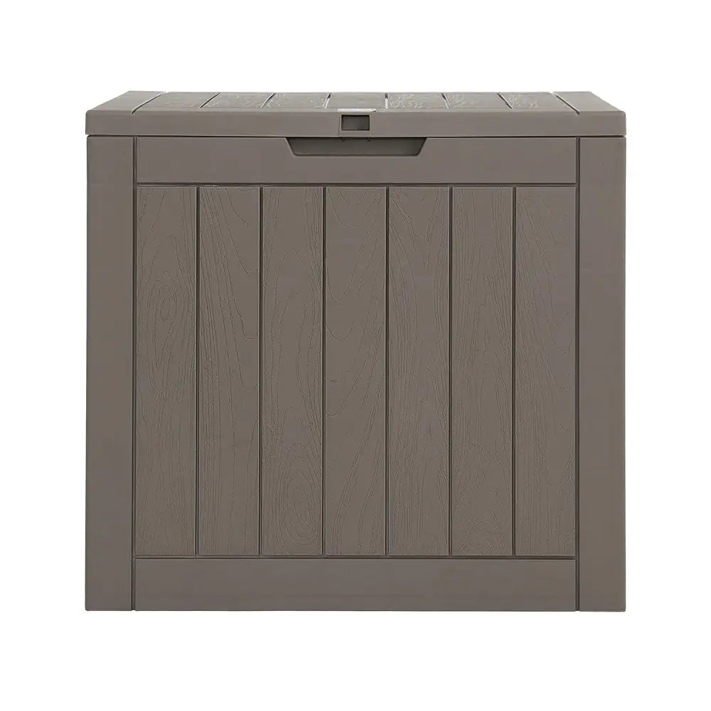 Gardeon Outdoor Storage Box 118L Container Lockable Indoor Garden Toy Tool Shed Grey - Home & Garden > Storage