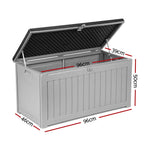 Gardeon Outdoor Storage Box 190L Container Lockable Garden Bench Tool Shed Black - Home & Garden > Storage