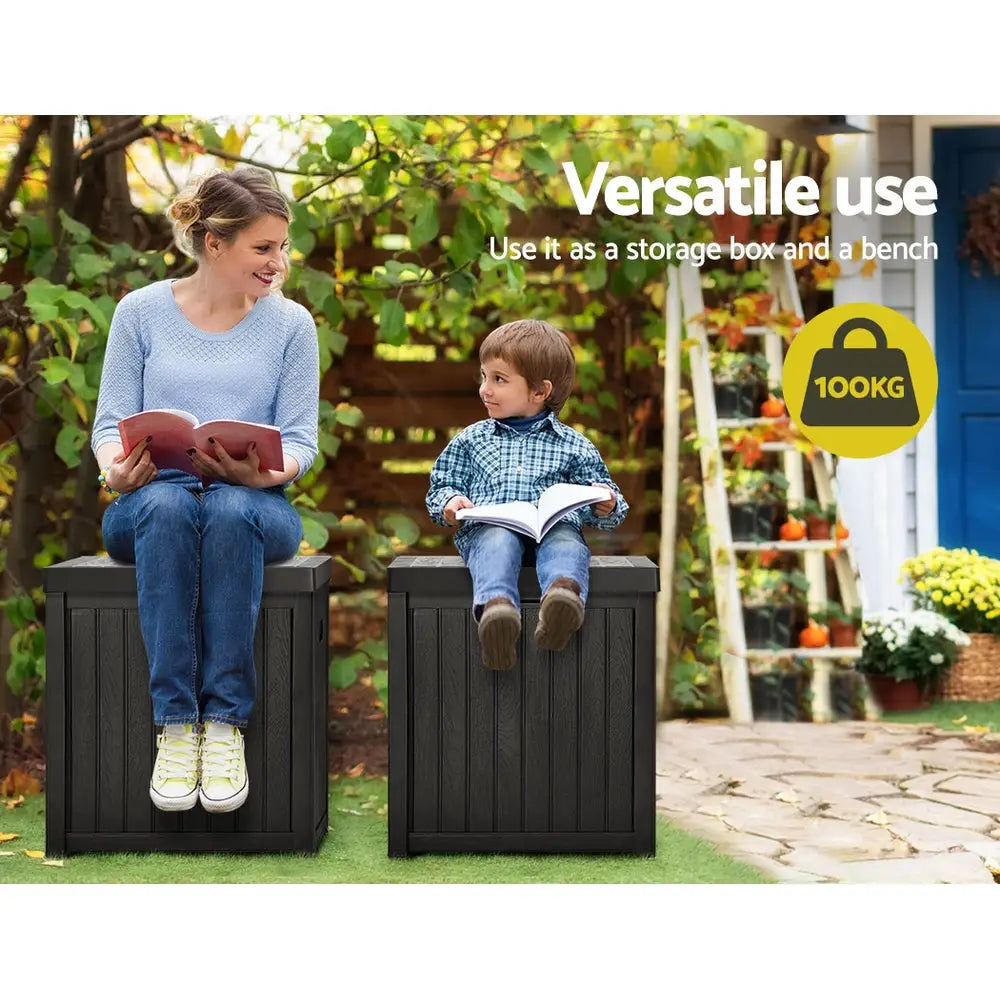 Gardeon Outdoor Storage Box 195L Bench Seat Garden Deck Toy Tool Sheds - Furniture > Outdoor