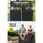 Gardeon Outdoor Storage Box 220L Lockable Organiser Garden Deck Toy Shed Tool Black - Home & Garden > Storage