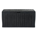 Gardeon Outdoor Storage Box 220L Lockable Organiser Garden Deck Toy Shed Tool Black - Home & Garden > Storage