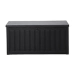 Gardeon Outdoor Storage Box 240L Container Lockable Garden Bench Tool Shed Black - Home & Garden > Storage