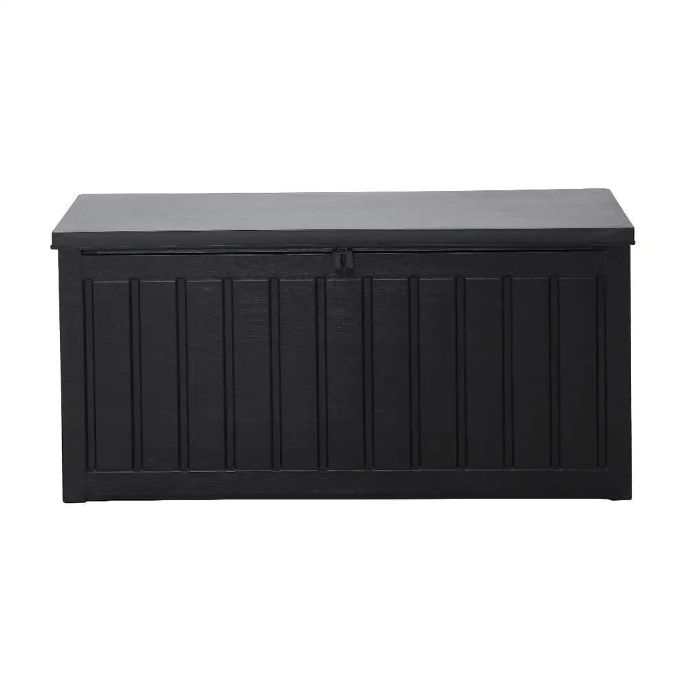 Gardeon Outdoor Storage Box 240L Container Lockable Garden Bench Tool Shed Black - Home & Garden > Storage