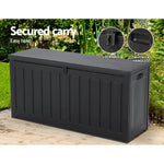 Gardeon Outdoor Storage Box 240L Container Lockable Garden Bench Tool Shed Black - Home & Garden > Storage