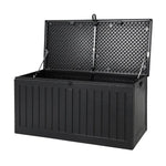 Gardeon Outdoor Storage Box 270L Container Lockable Garden Bench Tool Shed Black - Home & Garden > Storage