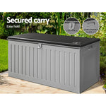 Gardeon Outdoor Storage Box 270L Container Lockable Garden Bench Tool Shed Grey - Home & Garden > Storage